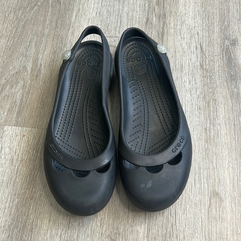 CROCS Black Kadee Ballet Flats  -  Size 8